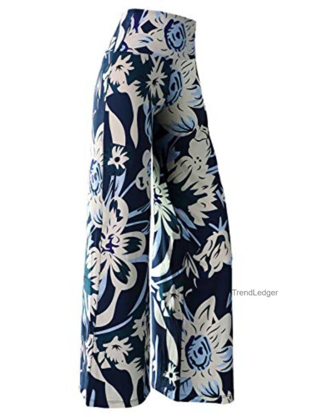 Wide Leg Palazzo Pants High Waist Flowy Polyester Spandex Casual Comfy